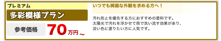 施工費用　多彩模様プラン　70万円〜