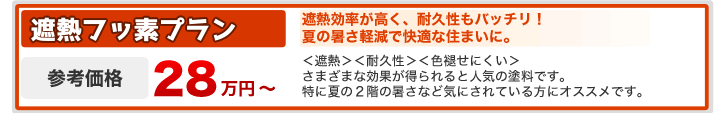 施工費用　遮熱フッ素プラン　28万円〜